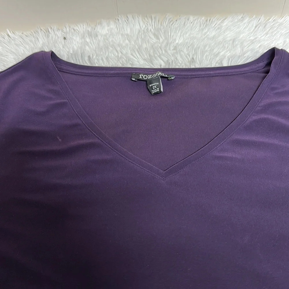 Roz & Ali purple Tunic Sz 2x - Picture 2 of 9